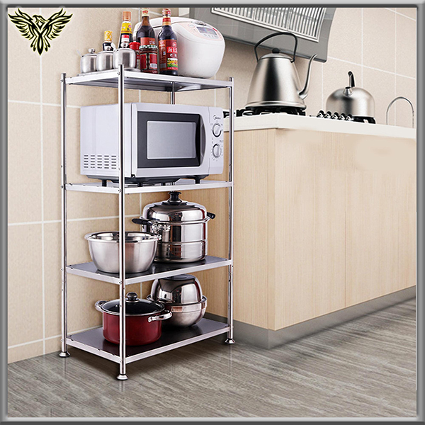 Kệ đa năng Inox 304 4 tầng cho nhà bếp sẽ là sự lựa chọn tuyệt vời để cải thiện không gian lưu trữ đồ dùng bếp. Thép không gỉ Inox 304 đem lại độ bền và khả năng chống ăn mòn cao. Bạn sẽ không còn phải lo lắng cho không gian bếp nhỏ của mình.