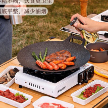 Chảo Đá Nướng Thịt Kiểu Hàn Quốc, Vỉ Nướng BBQ Chống Dính Không Cần Dầu Size 34cm
